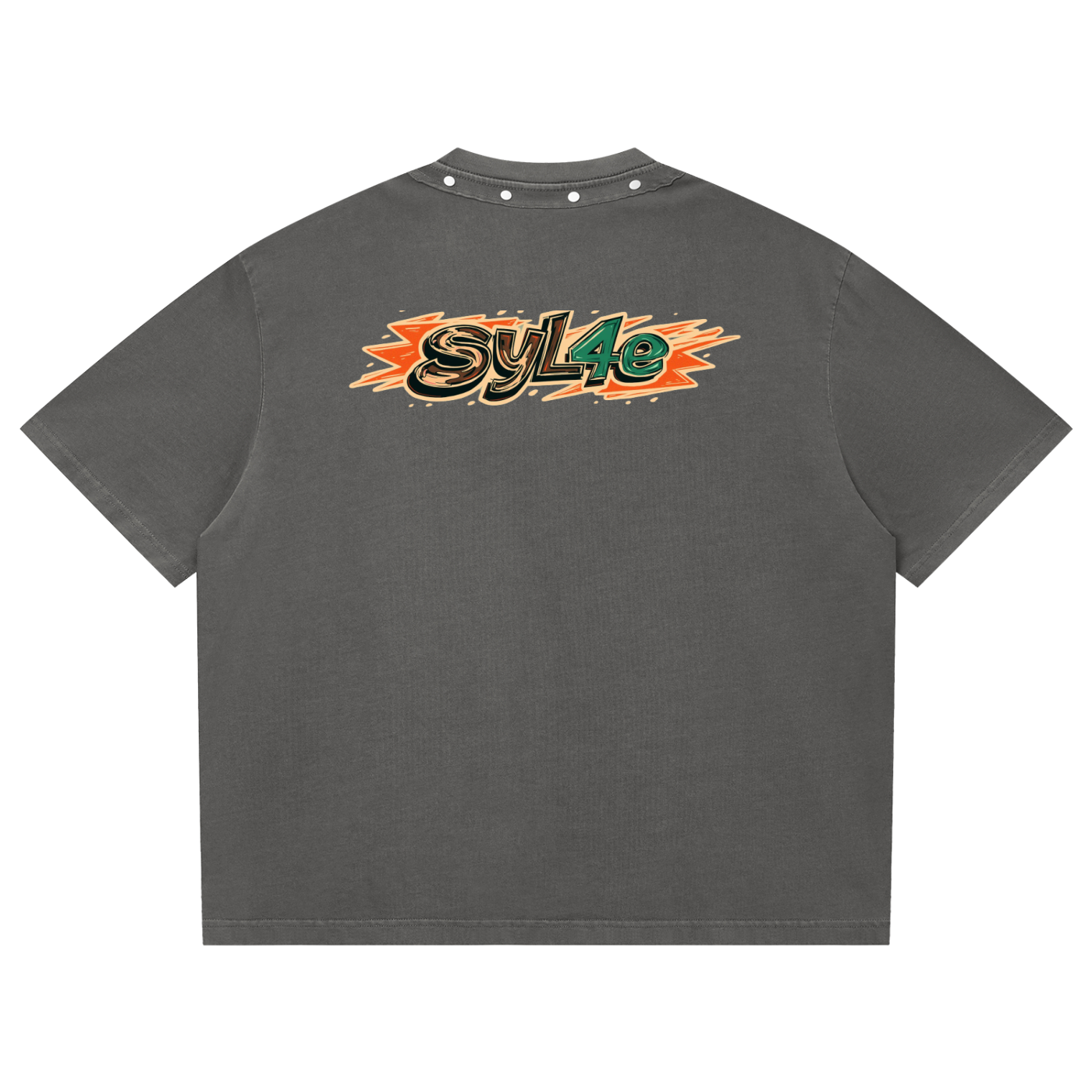 Unisex Washed Boxy Studded T-Shirt
