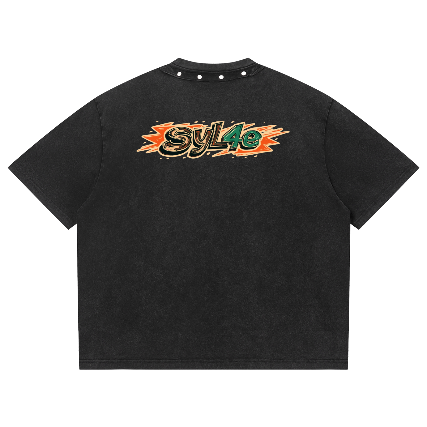 Unisex Washed Boxy Studded T-Shirt