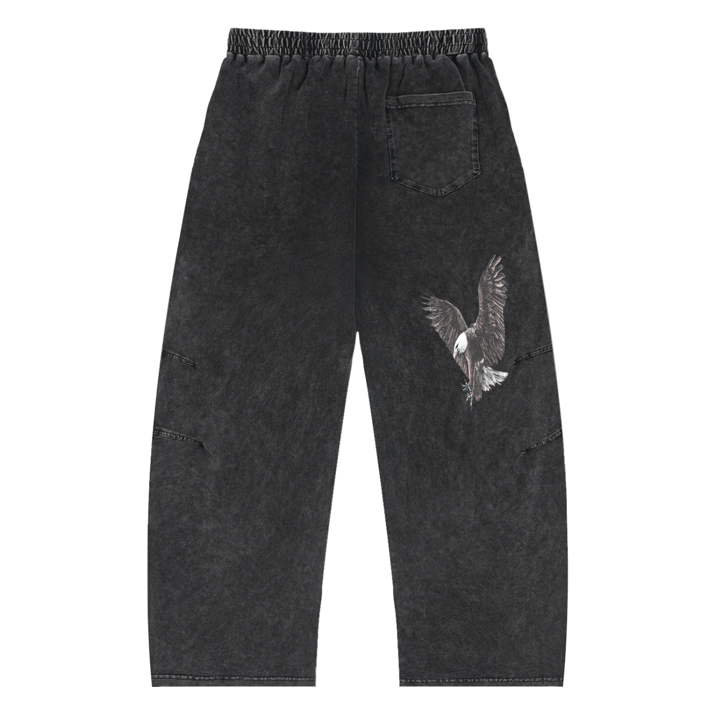 Snow Wash Drawstring Cotton Pants