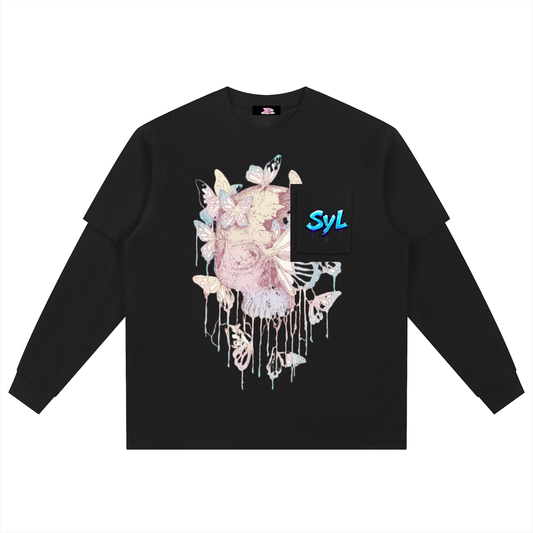 Layered Long Sleeve Oversized Tee