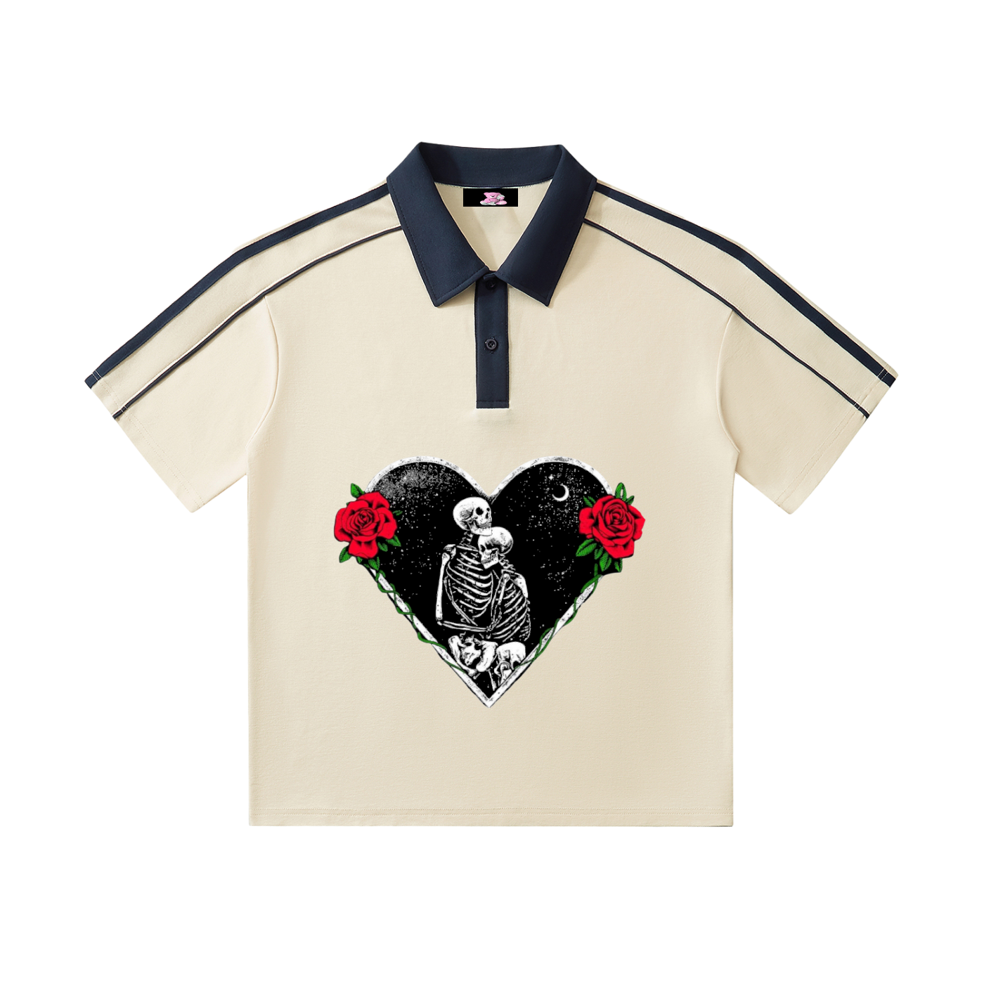 Contrast Collar Short-Sleeve Polo Shirt