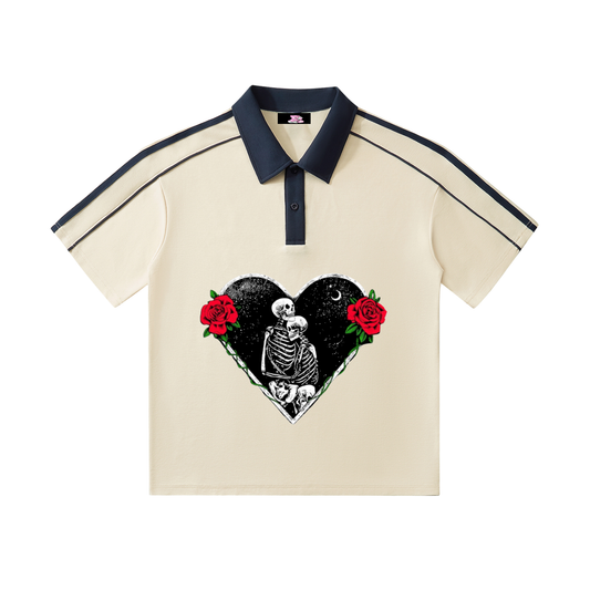 Contrast Collar Short-Sleeve Polo Shirt