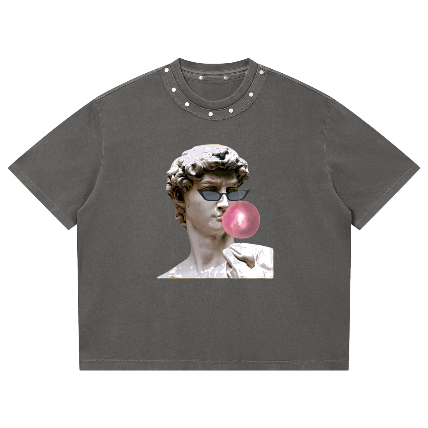 Unisex Washed Boxy Studded T-Shirt