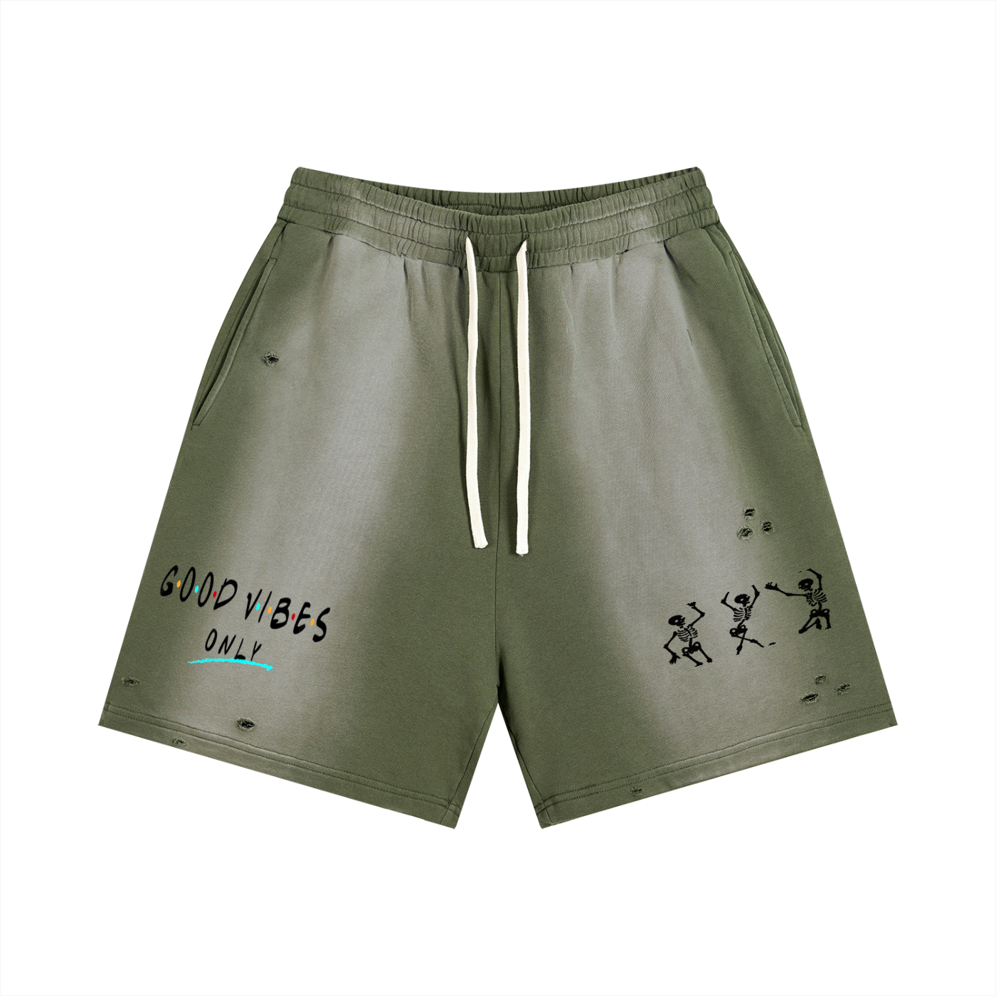 $¥£4€ Sun Fade Distressed Shorts