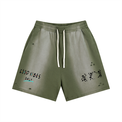 $¥£4€ Sun Fade Distressed Shorts