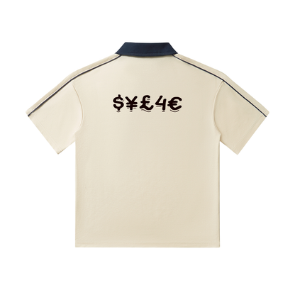 Contrast Collar Short-Sleeve Polo Shirt