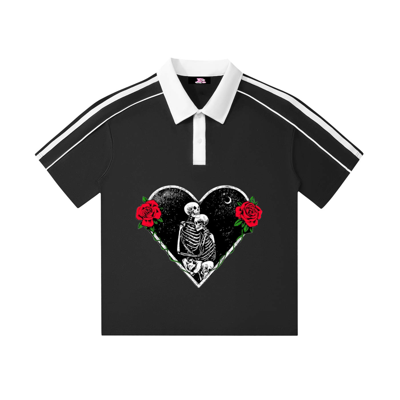 Contrast Collar Short-Sleeve Polo Shirt