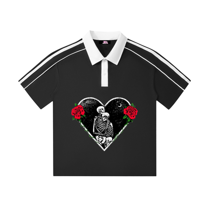 Contrast Collar Short-Sleeve Polo Shirt
