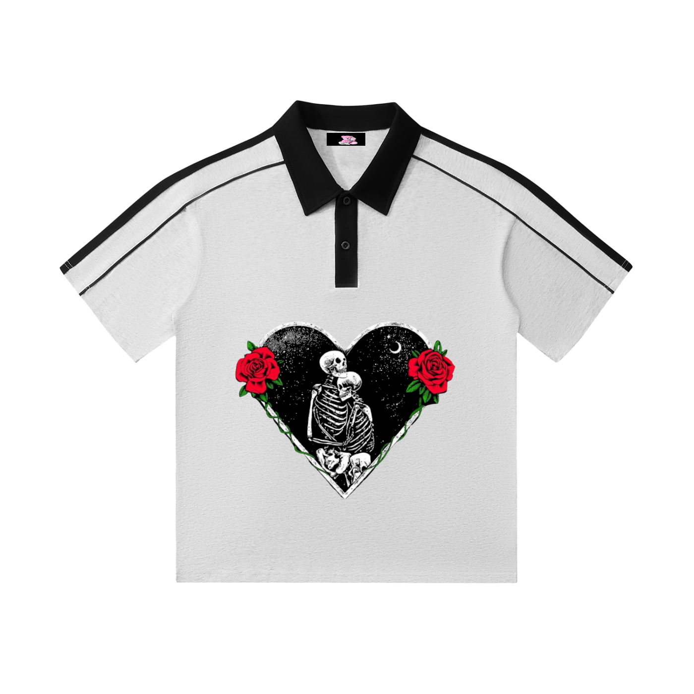 Contrast Collar Short-Sleeve Polo Shirt
