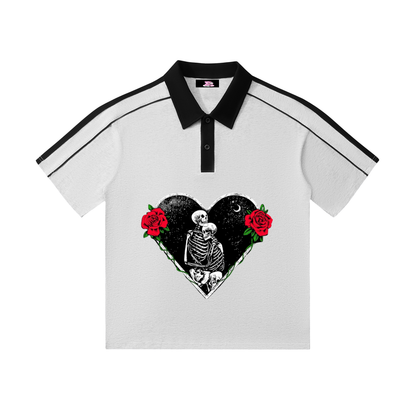 Contrast Collar Short-Sleeve Polo Shirt