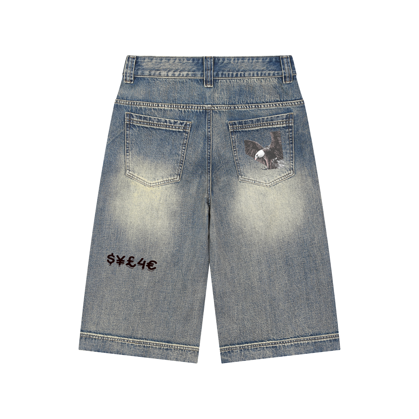 Vintage Wash Baggy Denim Shorts