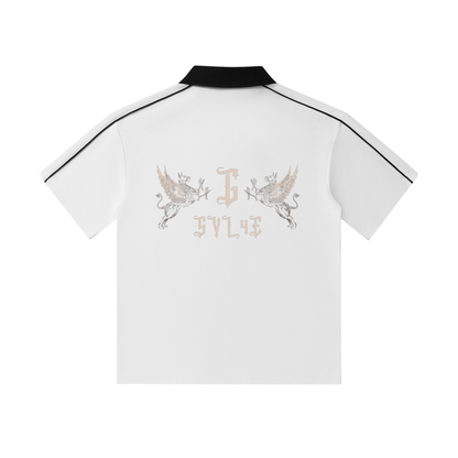 Contrast Collar Short-Sleeve Polo Shirt