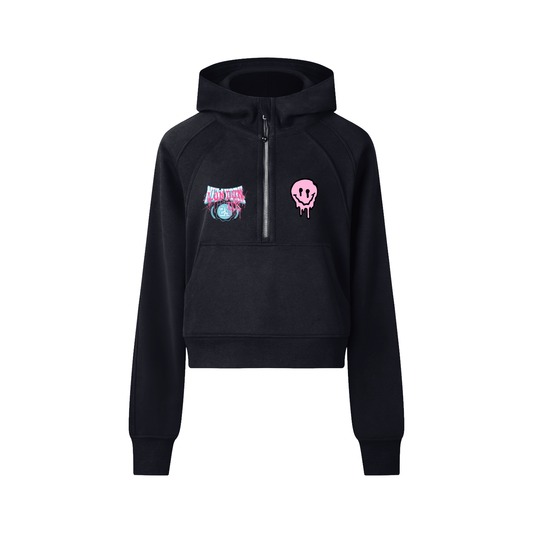 Cropped Half-Zip Hoodie