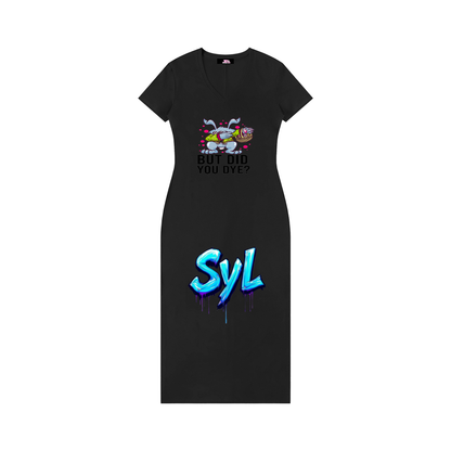 Women's V-Neck Short Sleeve Maxi Dress