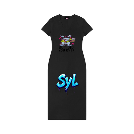 Women's V-Neck Short Sleeve Maxi Dress