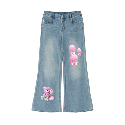 Women's Vintage Wash Flared Leg Jeans