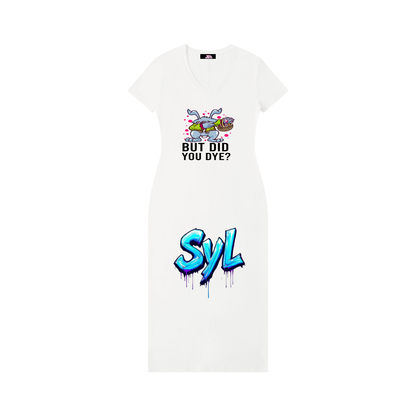 Women's V-Neck Short Sleeve Maxi Dress